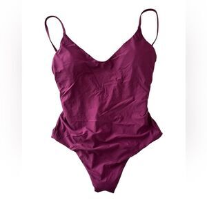 J. Crew Round V Neck Iris Purple One Piece Swimsuit Size 4 NEW NWT